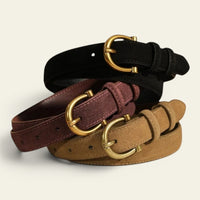 La Ceinture Pour Femme Hortense - Ceinture fine en daim à boucle dorée