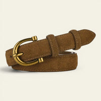 La Ceinture Pour Femme Hortense - Ceinture fine en daim à boucle dorée