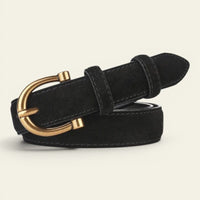 La Ceinture Pour Femme Hortense - Ceinture fine en daim à boucle dorée