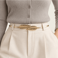 La Ceinture Pour Femme Iris - Ceinture bijou élastique en métal à feuilles