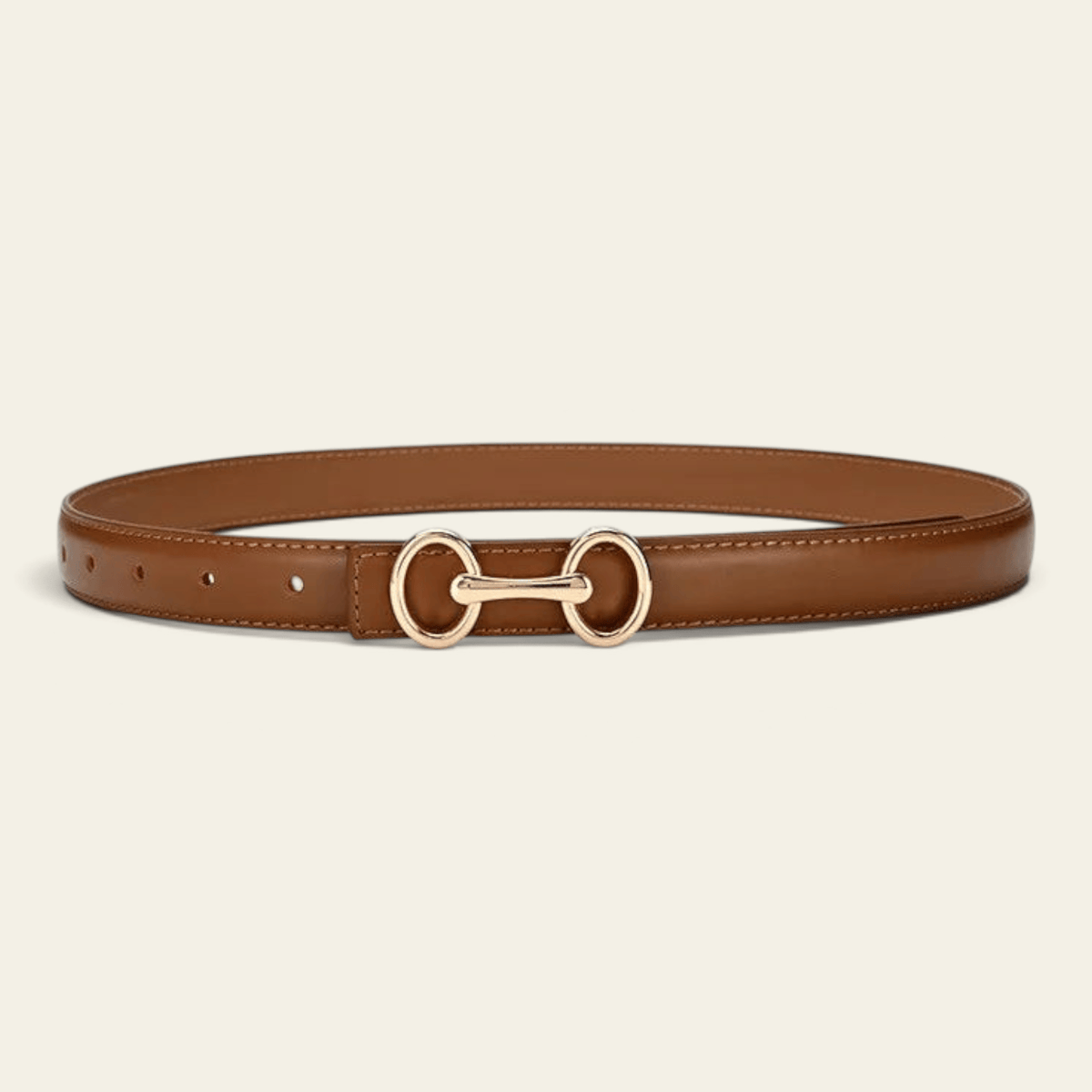La Ceinture Pour Femme Laure - Ceinture fine en croûte de cuir à boucle mors dorée