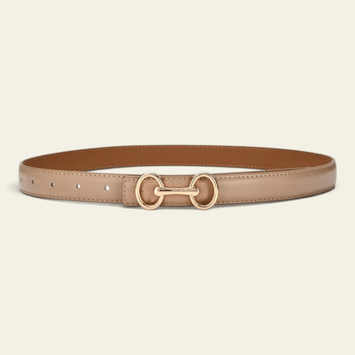 La Ceinture Pour Femme Laure - Ceinture fine en croûte de cuir à boucle mors dorée