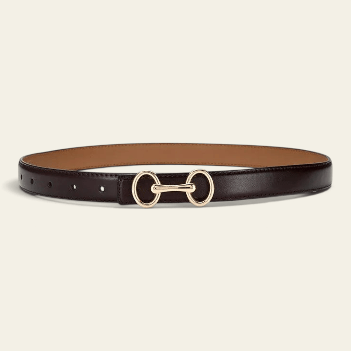 La Ceinture Pour Femme Laure - Ceinture fine en croûte de cuir à boucle mors dorée