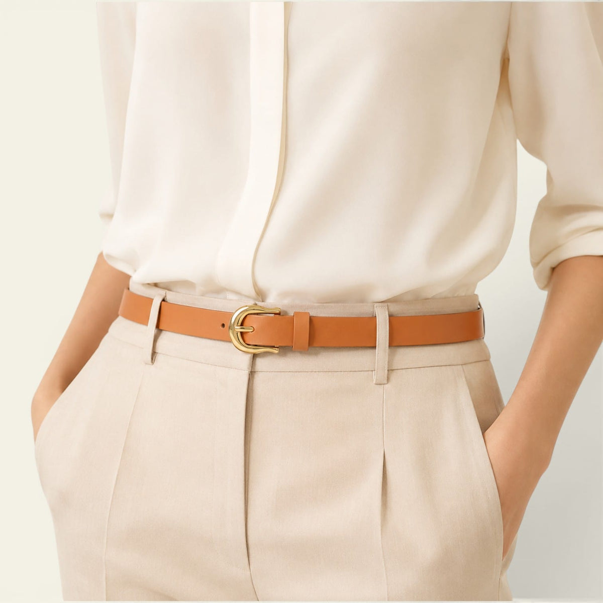 La Ceinture Pour Femme Léa - Ceinture très fine à boucle dorée