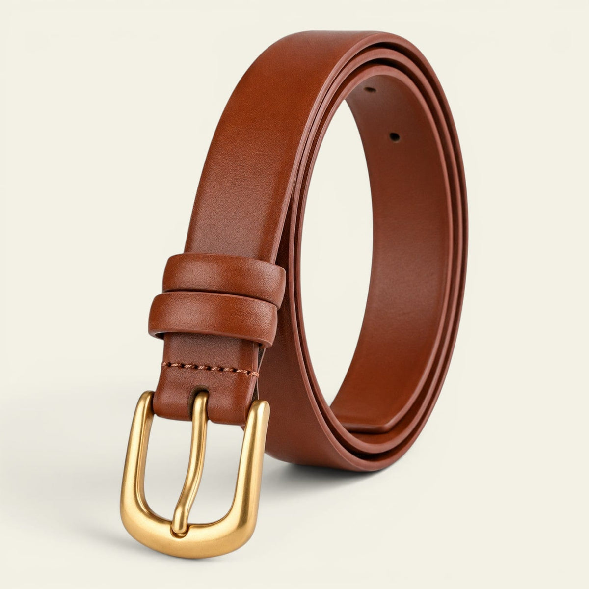 La Ceinture Pour Femme Léonie - Ceinture fine à boucle dorée ovale