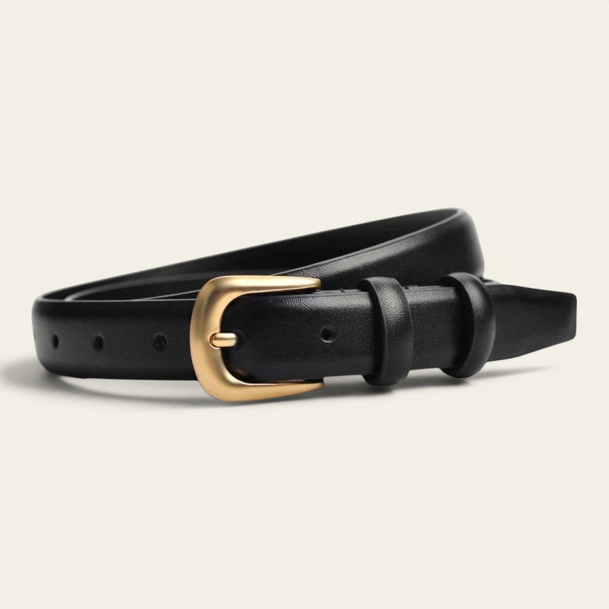 La Ceinture Pour Femme Léonie - Ceinture fine à boucle dorée ovale