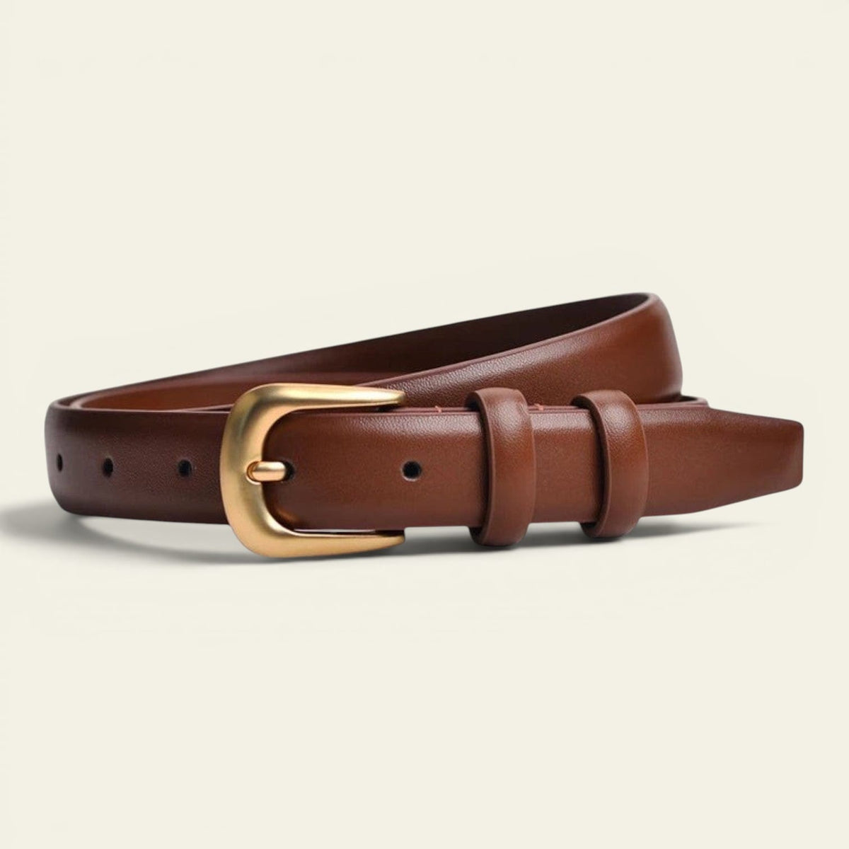 La Ceinture Pour Femme Léonie - Ceinture fine à boucle dorée ovale