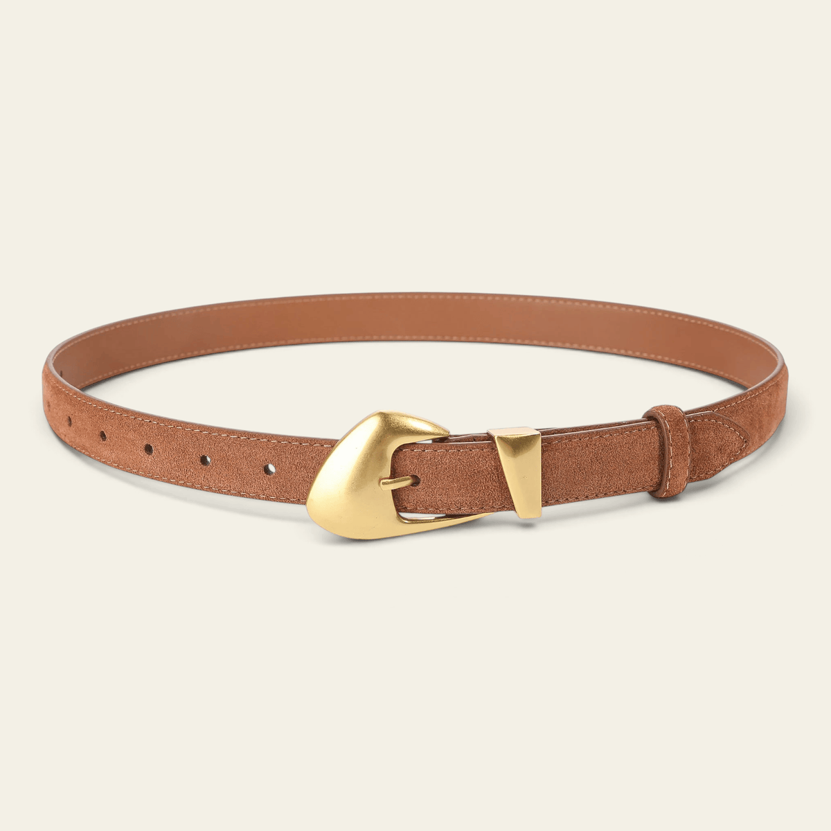 La Ceinture Pour Femme Léonore - Ceinture en daim à boucle dorée vintage