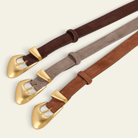 La Ceinture Pour Femme Léonore - Ceinture en daim à boucle dorée vintage