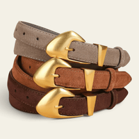La Ceinture Pour Femme Léonore - Ceinture en daim à boucle dorée vintage