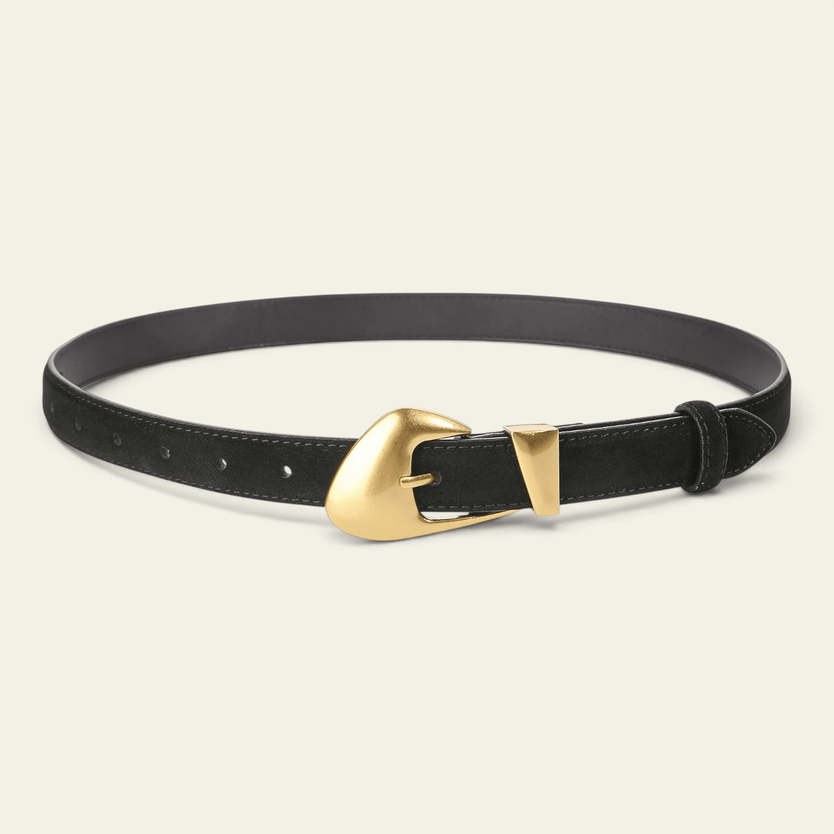La Ceinture Pour Femme Léonore - Ceinture en daim à boucle dorée vintage