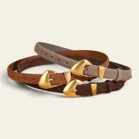 La Ceinture Pour Femme Léonore - Ceinture en daim à boucle dorée vintage