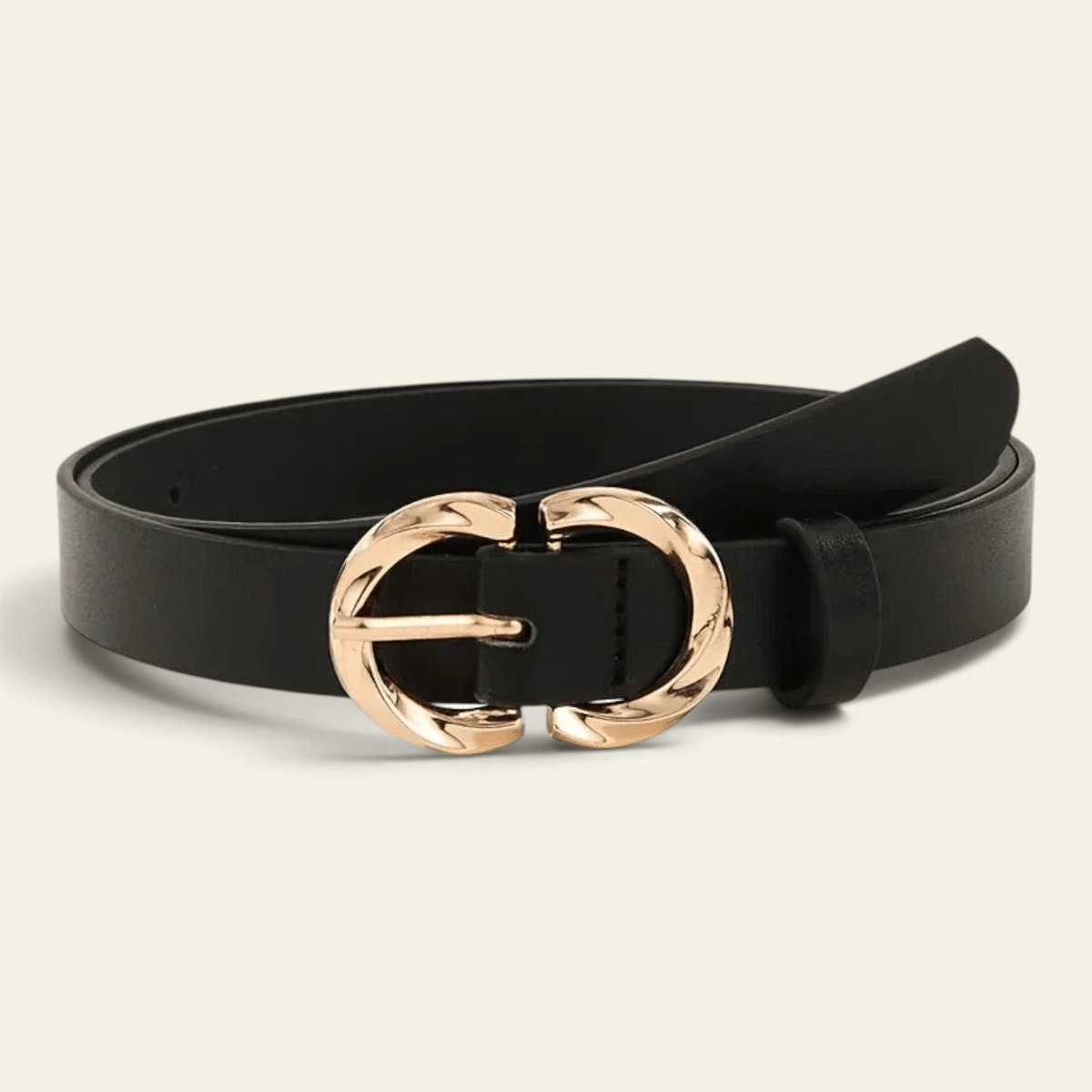 La Ceinture Pour Femme Manon - Ceinture classique à boucle dorée entrelacée
