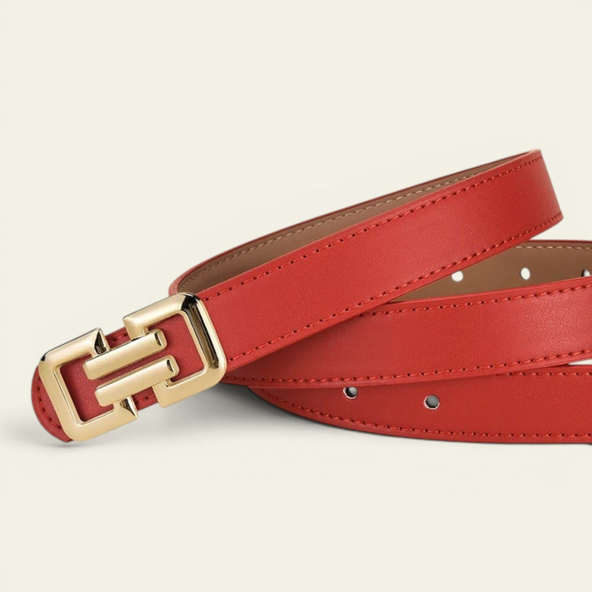 La Ceinture Pour Femme Margaux - Ceinture fine à boucle carrée dorée