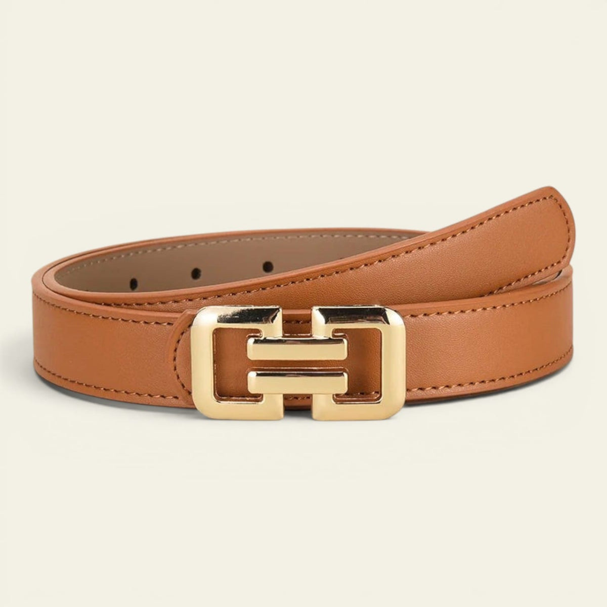 La Ceinture Pour Femme Margaux - Ceinture fine à boucle carrée dorée
