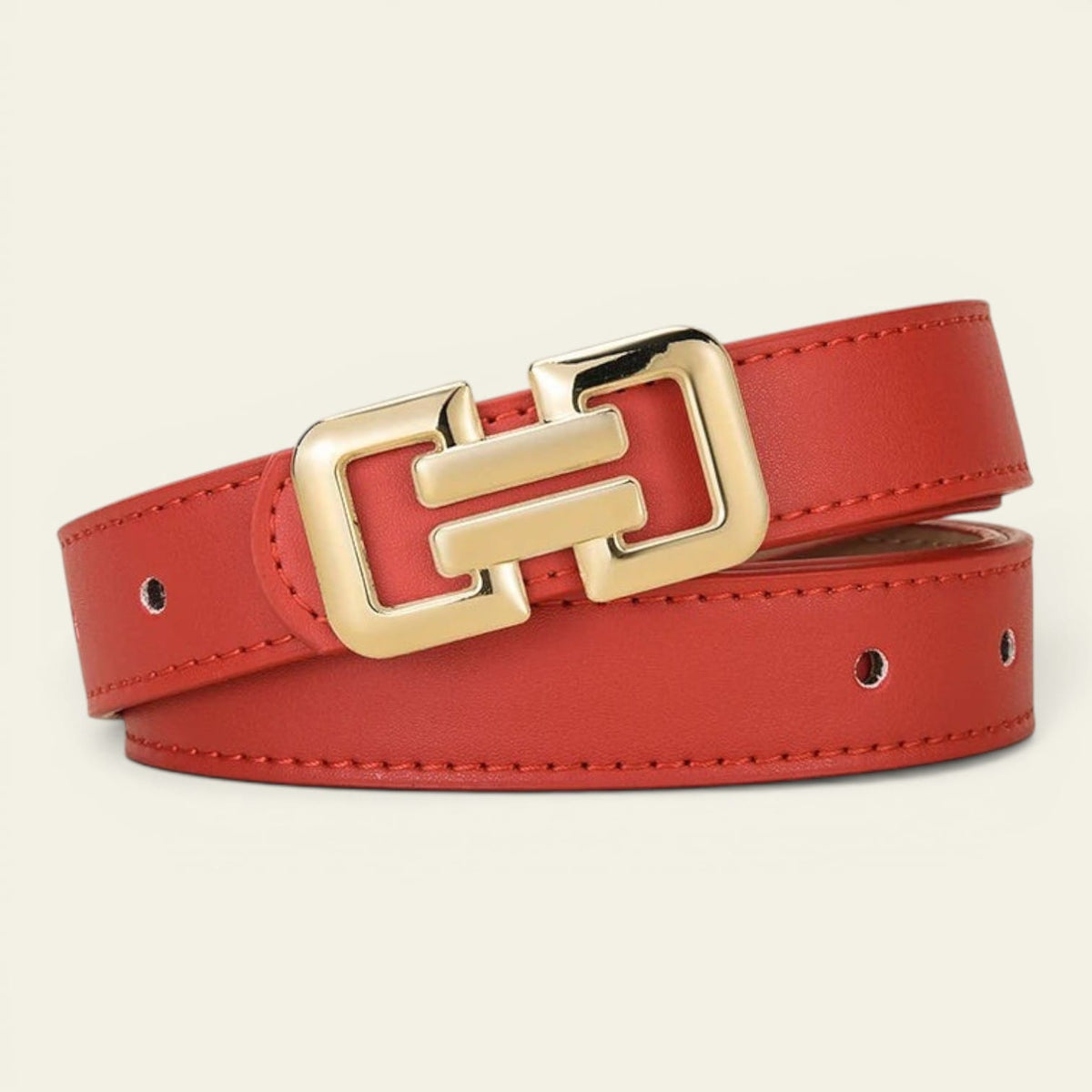 La Ceinture Pour Femme Margaux - Ceinture fine à boucle carrée dorée