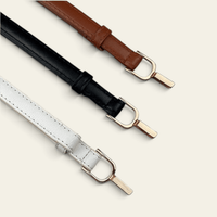 La Ceinture Pour Femme Maud - Ceinture fine en similicuir à boucle dorée