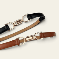 La Ceinture Pour Femme Maud - Ceinture fine en similicuir à boucle dorée