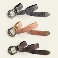 La Ceinture Pour Femme Ninon - Ceinture large western à boucle ciselée bicolore