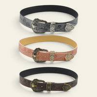 La Ceinture Pour Femme Ninon - Ceinture large western à boucle ciselée bicolore