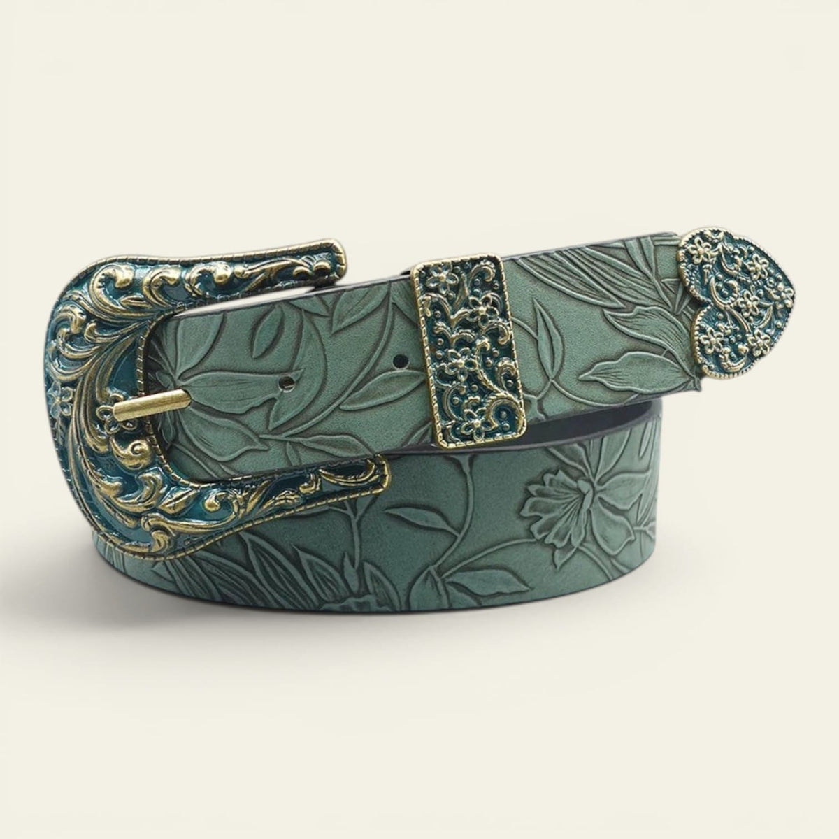 La Ceinture Pour Femme Ninon - Ceinture large western à boucle ciselée bicolore