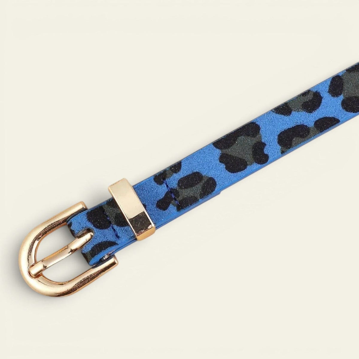 La Ceinture Pour Femme Noémie - Ceinture ultra-fine léopard coloré à boucle dorée