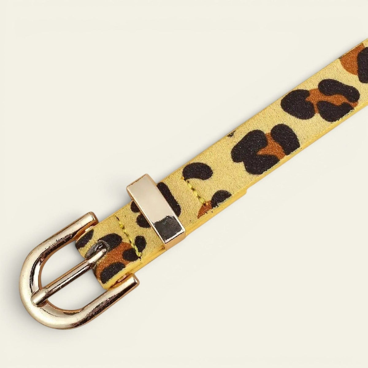 La Ceinture Pour Femme Noémie - Ceinture ultra-fine léopard coloré à boucle dorée
