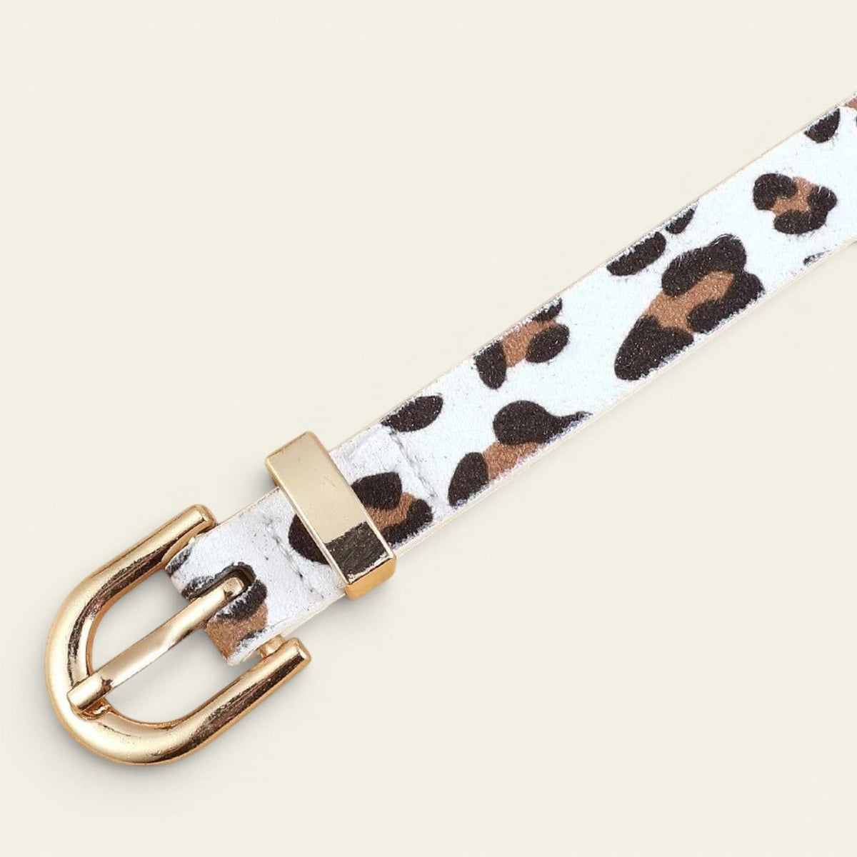 La Ceinture Pour Femme Noémie - Ceinture ultra-fine léopard coloré à boucle dorée