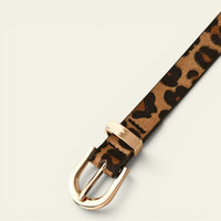 La Ceinture Pour Femme Noémie - Ceinture ultra-fine léopard coloré à boucle dorée
