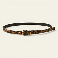La Ceinture Pour Femme Noémie - Ceinture ultra-fine léopard coloré à boucle dorée
