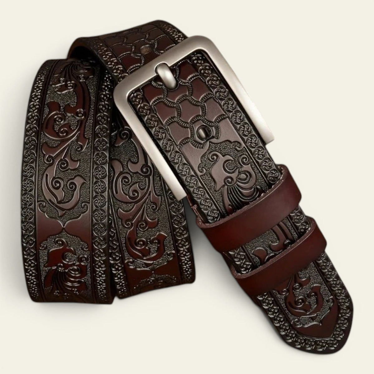 La Ceinture Pour Femme Océane - Ceinture western large en cuir gravé