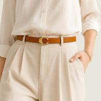 La Ceinture Pour Femme Ombeline - Ceinture fine à boucle crochet dorée