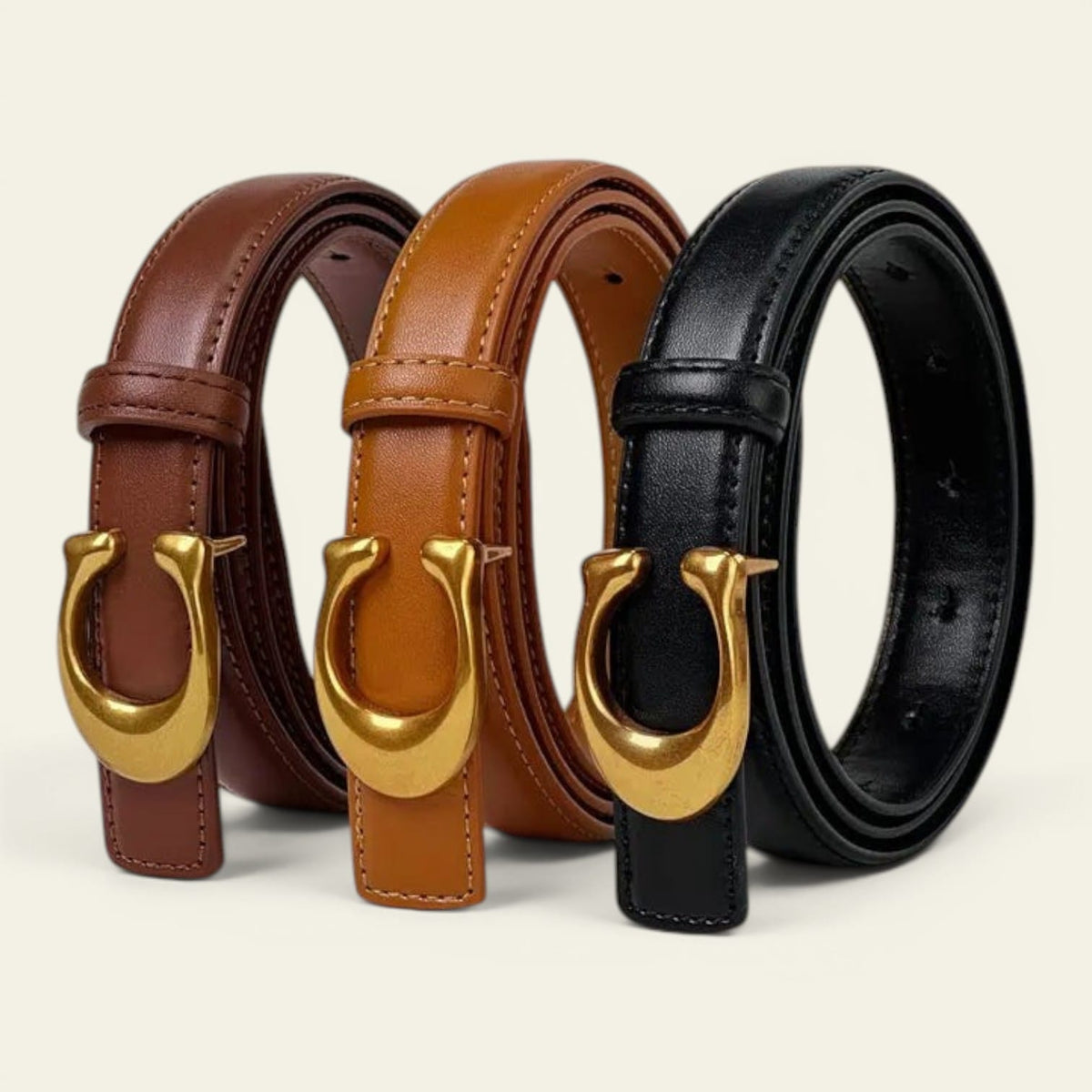 La Ceinture Pour Femme Ombeline - Ceinture fine à boucle crochet dorée