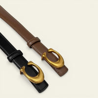 La Ceinture Pour Femme Ombeline - Ceinture fine à boucle crochet dorée