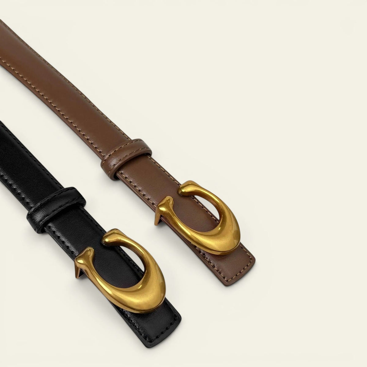 La Ceinture Pour Femme Ombeline - Ceinture fine à boucle crochet dorée