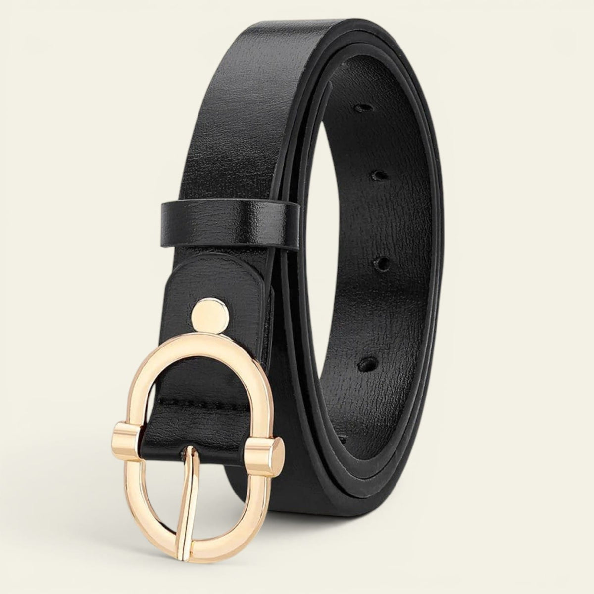 La Ceinture Pour Femme Pauline - Ceinture fine à boucle ovale dorée