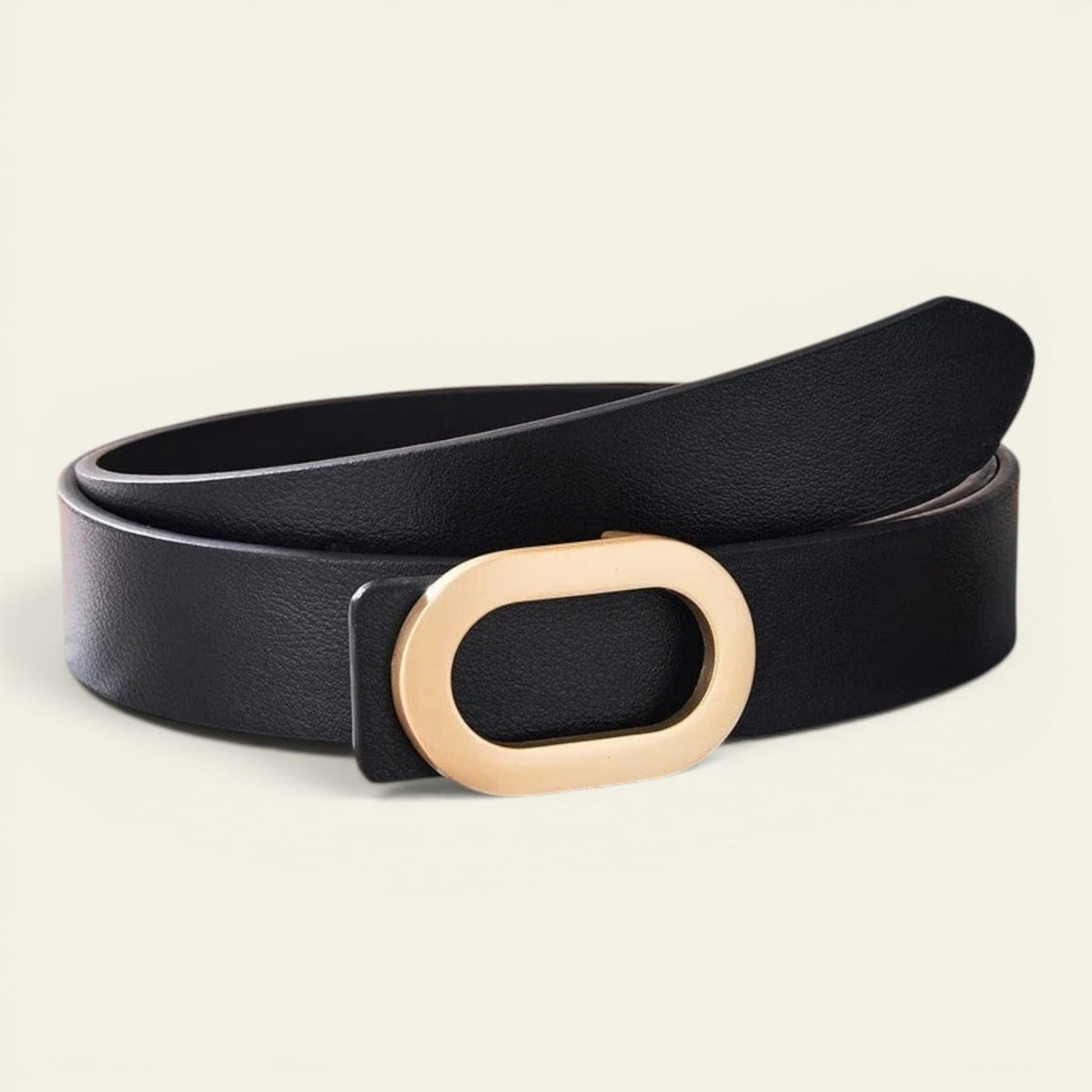 La Ceinture Pour Femme Perrine - Ceinture large en cuir à boucle ovale dorée