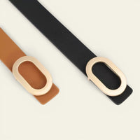 La Ceinture Pour Femme Perrine - Ceinture large en cuir à boucle ovale dorée