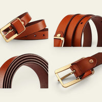 La Ceinture Pour Femme Rose - Ceinture fine en cuir à boucle rectangulaire