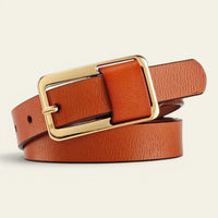 La Ceinture Pour Femme Rose - Ceinture fine en cuir à boucle rectangulaire