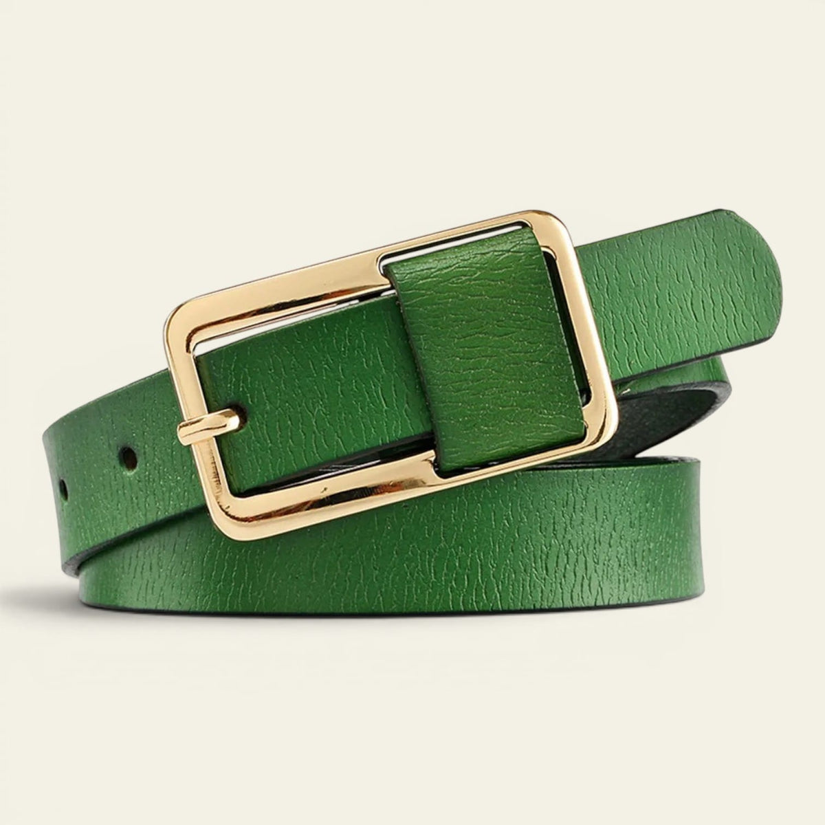 La Ceinture Pour Femme Rose - Ceinture fine en cuir à boucle rectangulaire