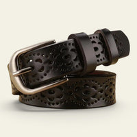 La Ceinture Pour Femme Séraphine - Ceinture en cuir ajourée à motif fleuri