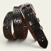 La Ceinture Pour Femme Séraphine - Ceinture en cuir ajourée à motif fleuri