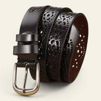 La Ceinture Pour Femme Séraphine - Ceinture en cuir ajourée à motif fleuri