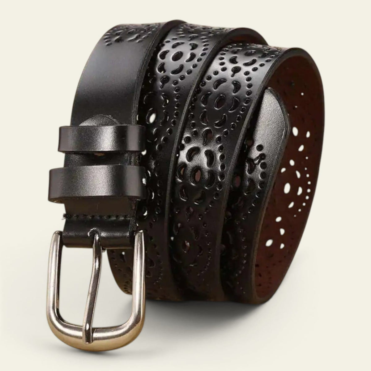 La Ceinture Pour Femme Séraphine - Ceinture en cuir ajourée à motif fleuri