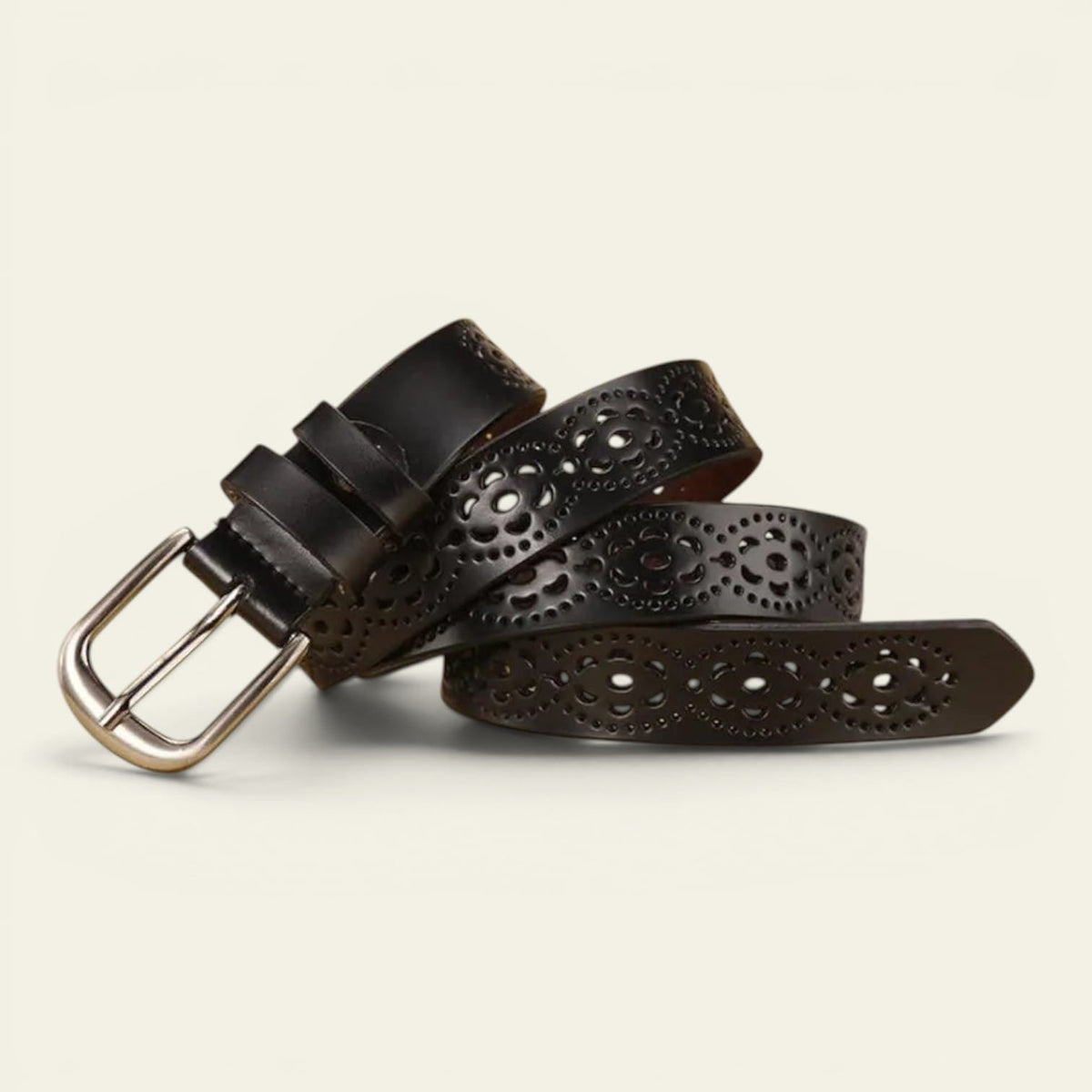 La Ceinture Pour Femme Séraphine - Ceinture en cuir ajourée à motif fleuri