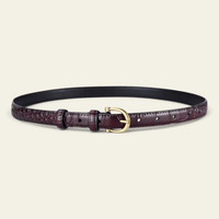 La Ceinture Pour Femme Sibylle - Ceinture fine en cuir effet croco à boucle dorée