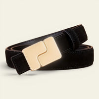 La Ceinture Pour Femme Sixtine - Ceinture fine en daim à boucle plaque