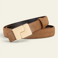 La Ceinture Pour Femme Sixtine - Ceinture fine en daim à boucle plaque