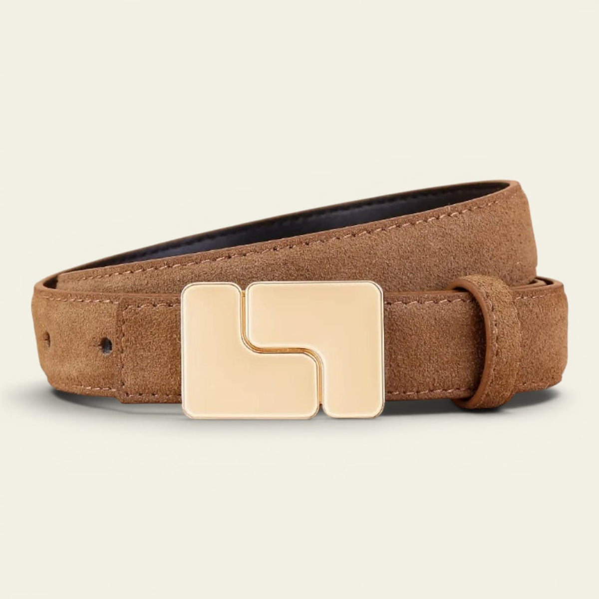 La Ceinture Pour Femme Sixtine - Ceinture fine en daim à boucle plaque